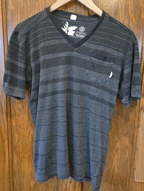 Element Men’s Charcoal & Black Striped V-Neck Pocket Tee